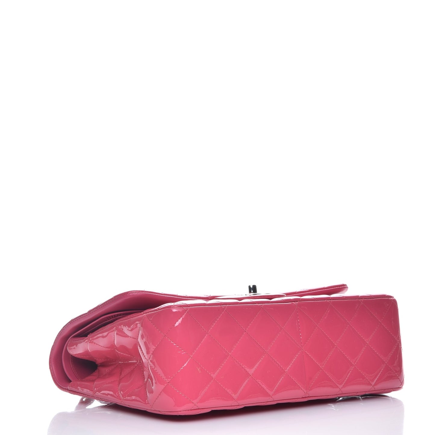 Patent Quilted Jumbo Double Flap Pink