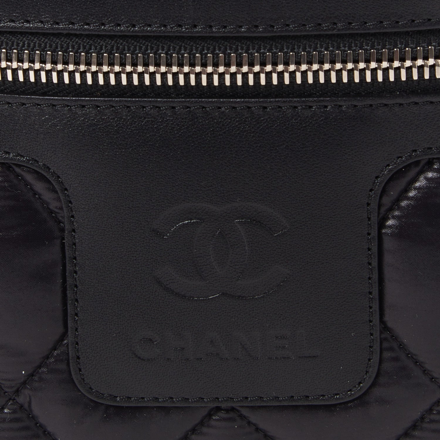 Chanel Nylon Quilted Coco Cocoon Medium Reversible Tote Black Red 7 of 9