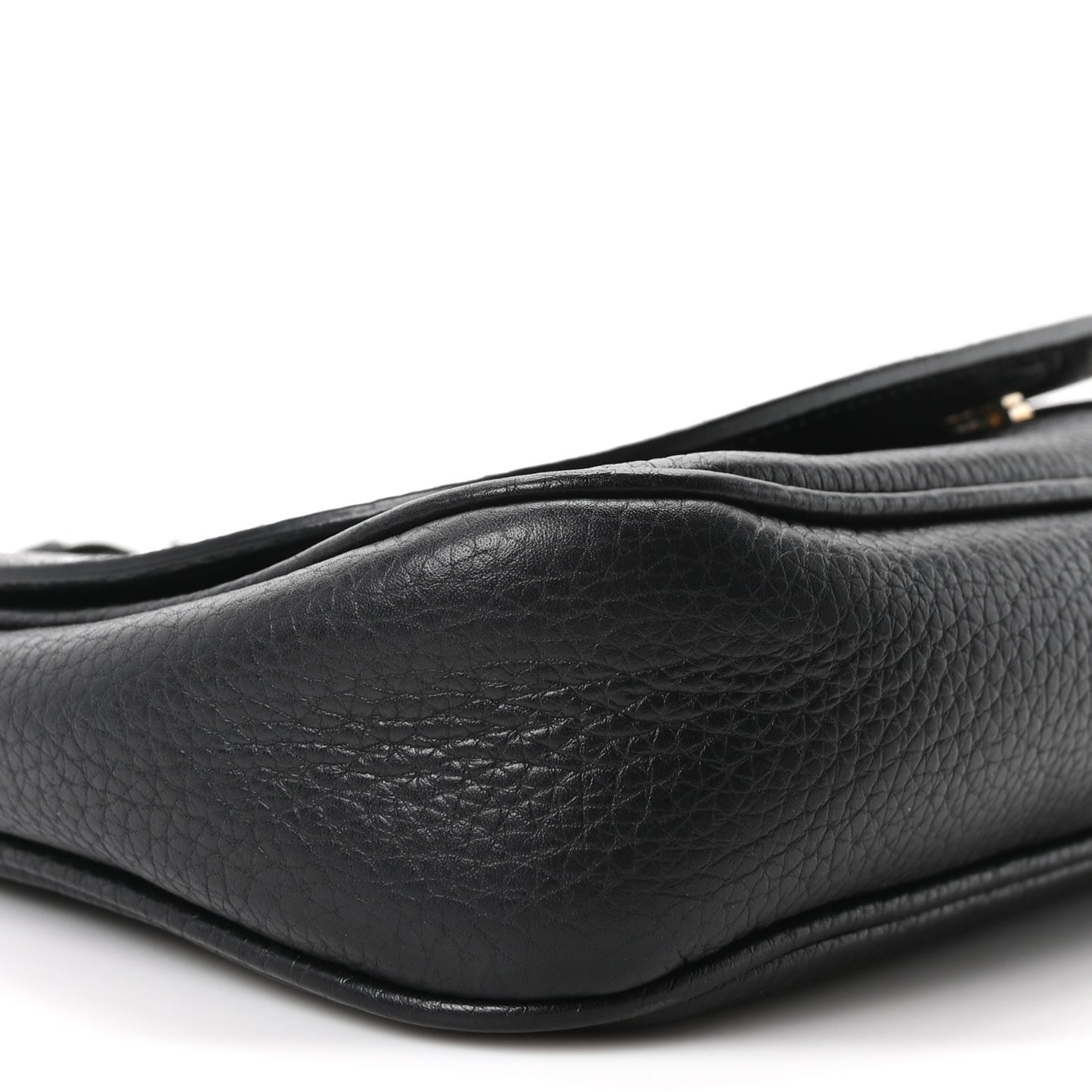 Pebbled Calfskin Medium Soho Flap Crossbody Black