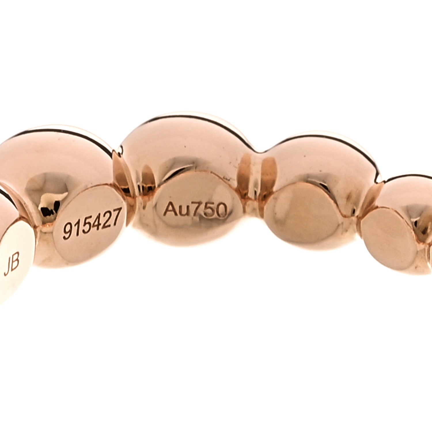 Van Cleef & Arpels 18K Rose Gold Perlee Pearls of Gold Variation Ring 54 6.75 5 of 5