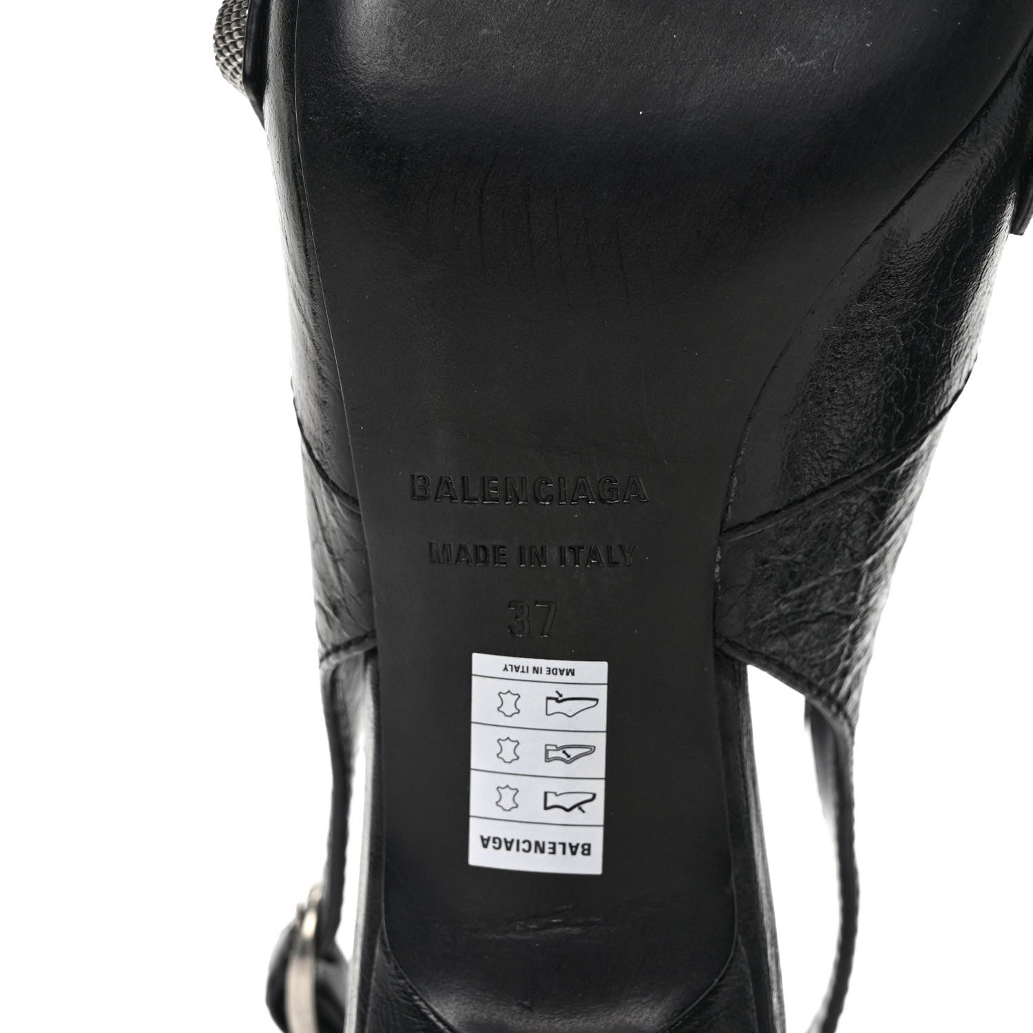 Balenciaga Agneau Arena Cagole 70mm Slingback Pumps 37 Black 6 of 8
