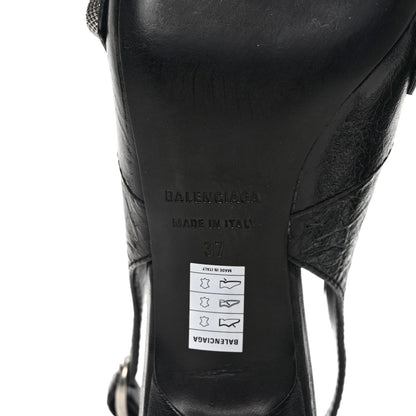 Balenciaga Agneau Arena Cagole 70mm Slingback Pumps 37 Black 6 of 8