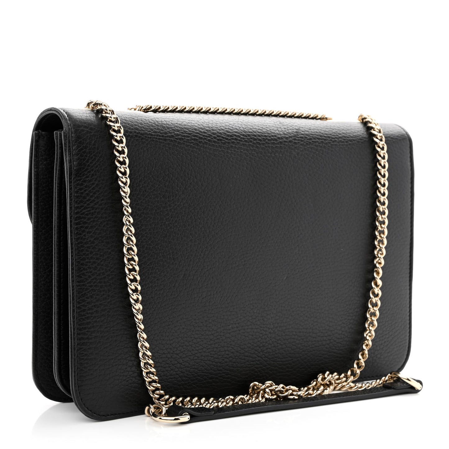 Dollar Calfskin Interlocking G Shoulder Bag Black