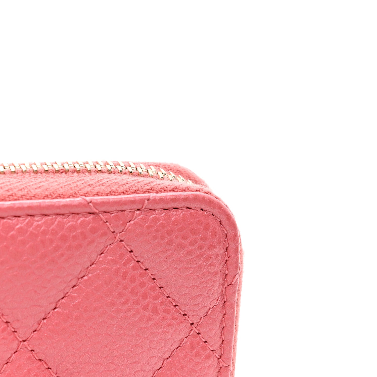 Chanel Caviar Quilted Zip Coin Purse Pink 9 of 10