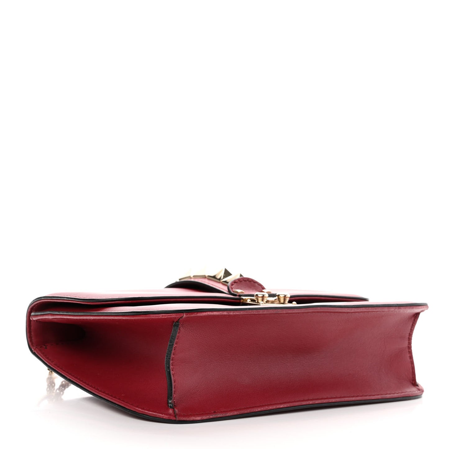 Vitello Medium Glam Lock Rockstud Flap Rubino