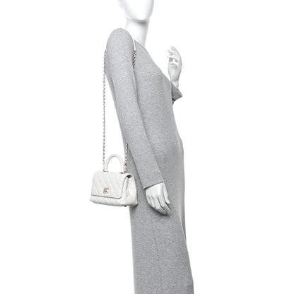 Chanel Caviar Quilted Extra Mini Coco Handle Flap White 2 of 12
