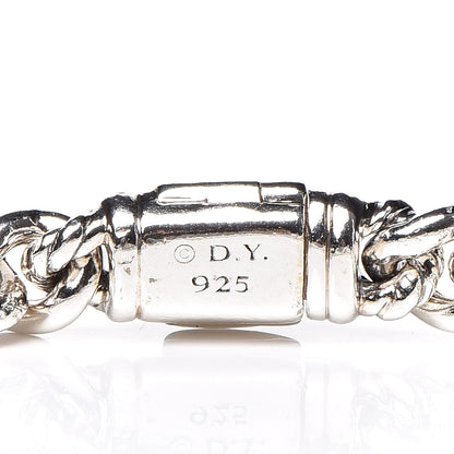 David Yurman Sterling Silver Diamond 7mm Petite Pave Curb Link ID Bracelet 4 of 5