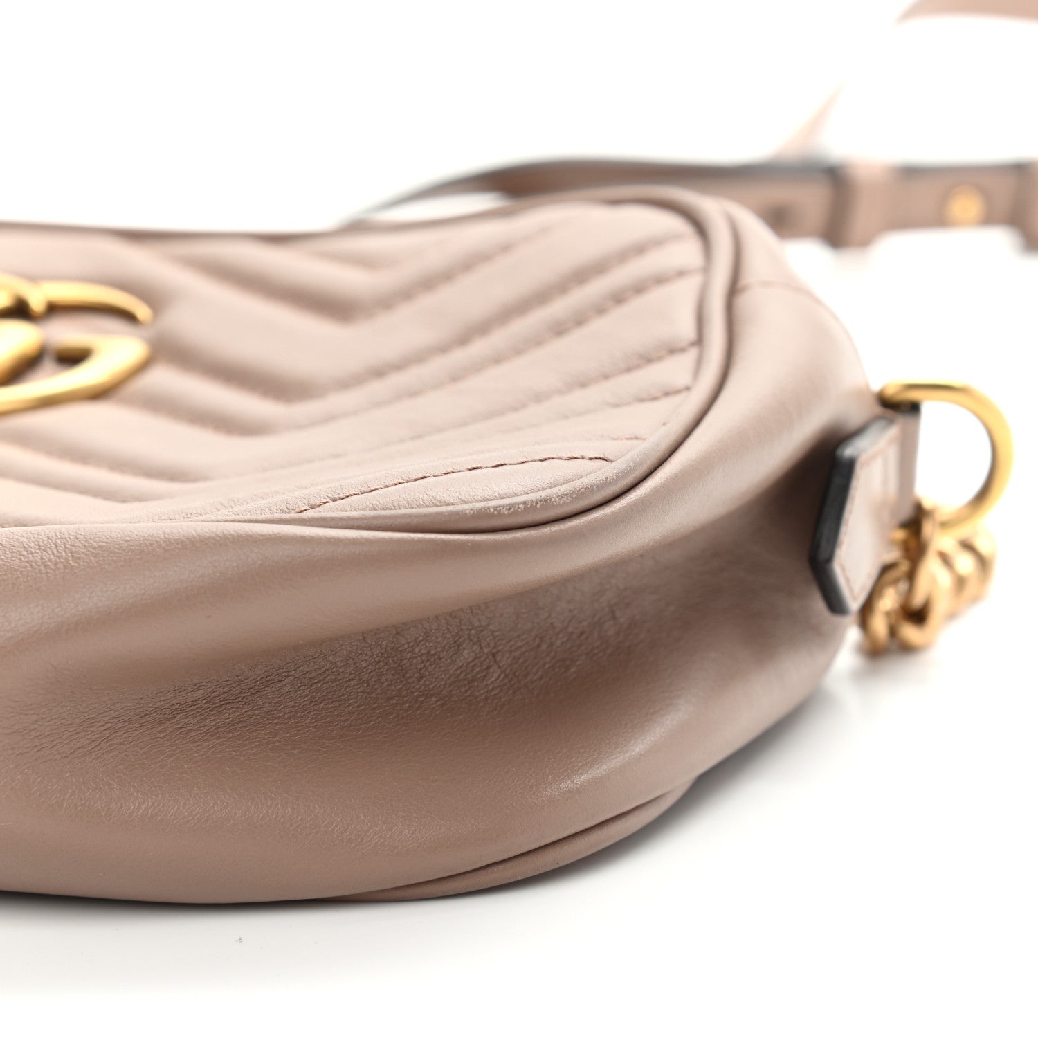 Gucci Calfskin Matelasse Small GG Marmont Chain Shoulder Bag Porcelain Rose 13 of 15