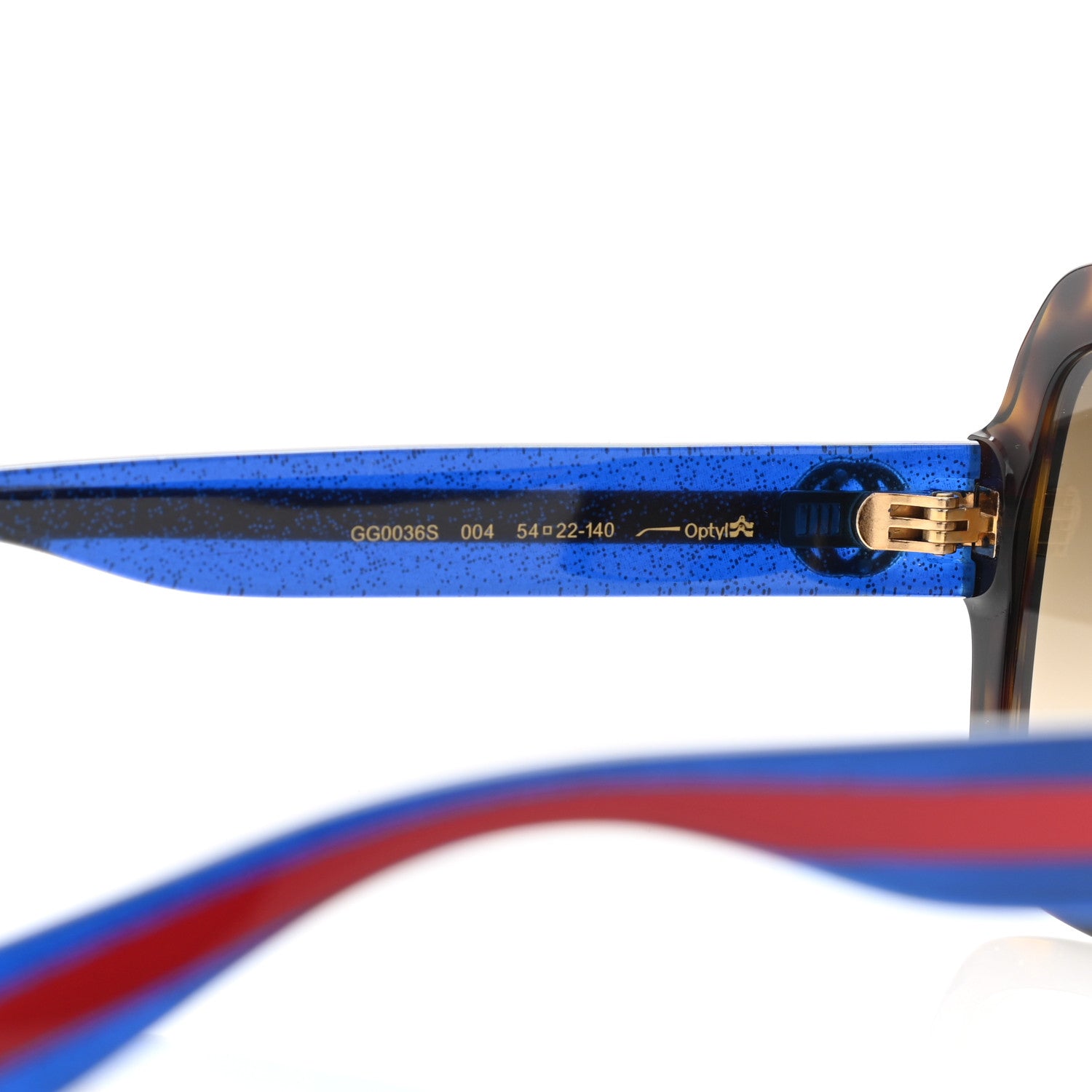 Gucci Oversize Square Web GG 0036S Sunglasses Tortoise 6 of 6