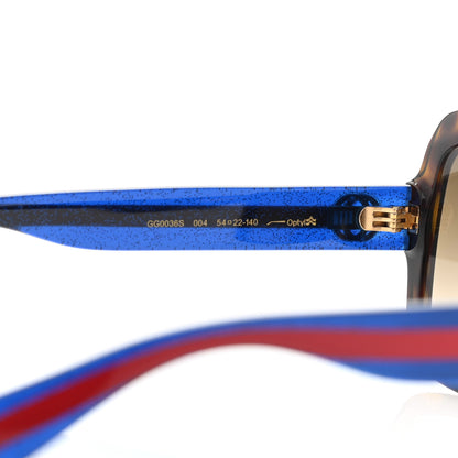 Gucci Oversize Square Web GG 0036S Sunglasses Tortoise 6 of 6