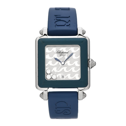 Chopard Stainless Steel Rubber 3 Diamond 27mm Be Happy 2 Quartz Watch 1 of 4