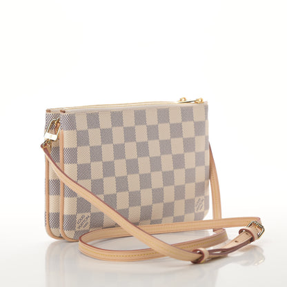 Louis Vuitton Damier Azur Double Zip Pochette 3 of 11