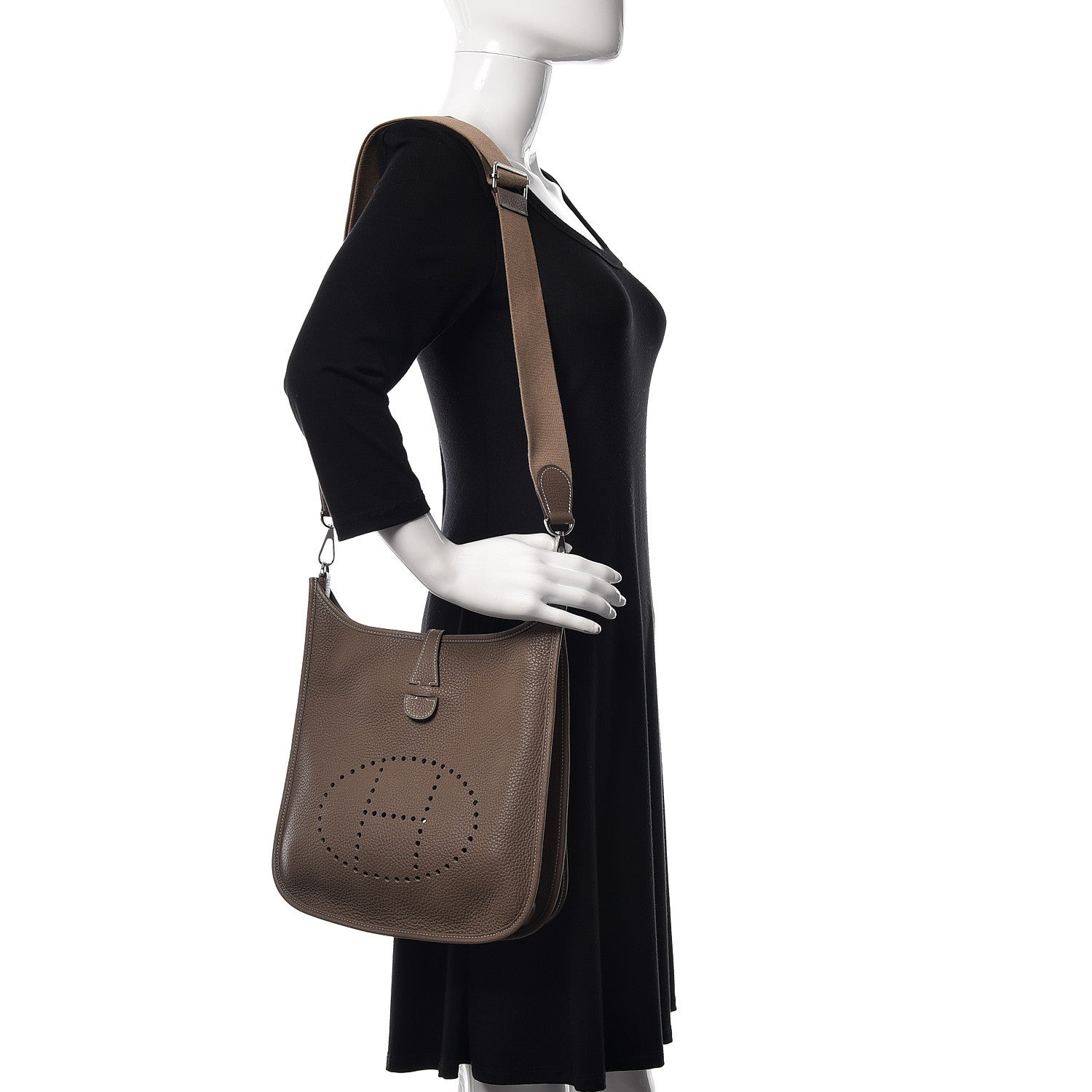 Hermes Taurillon Clemence Evelyne III PM Etoupe 2 of 10