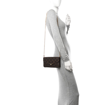 Louis Vuitton Monogram Pochette Felicie Chain Wallet Fuchsia 2 of 13