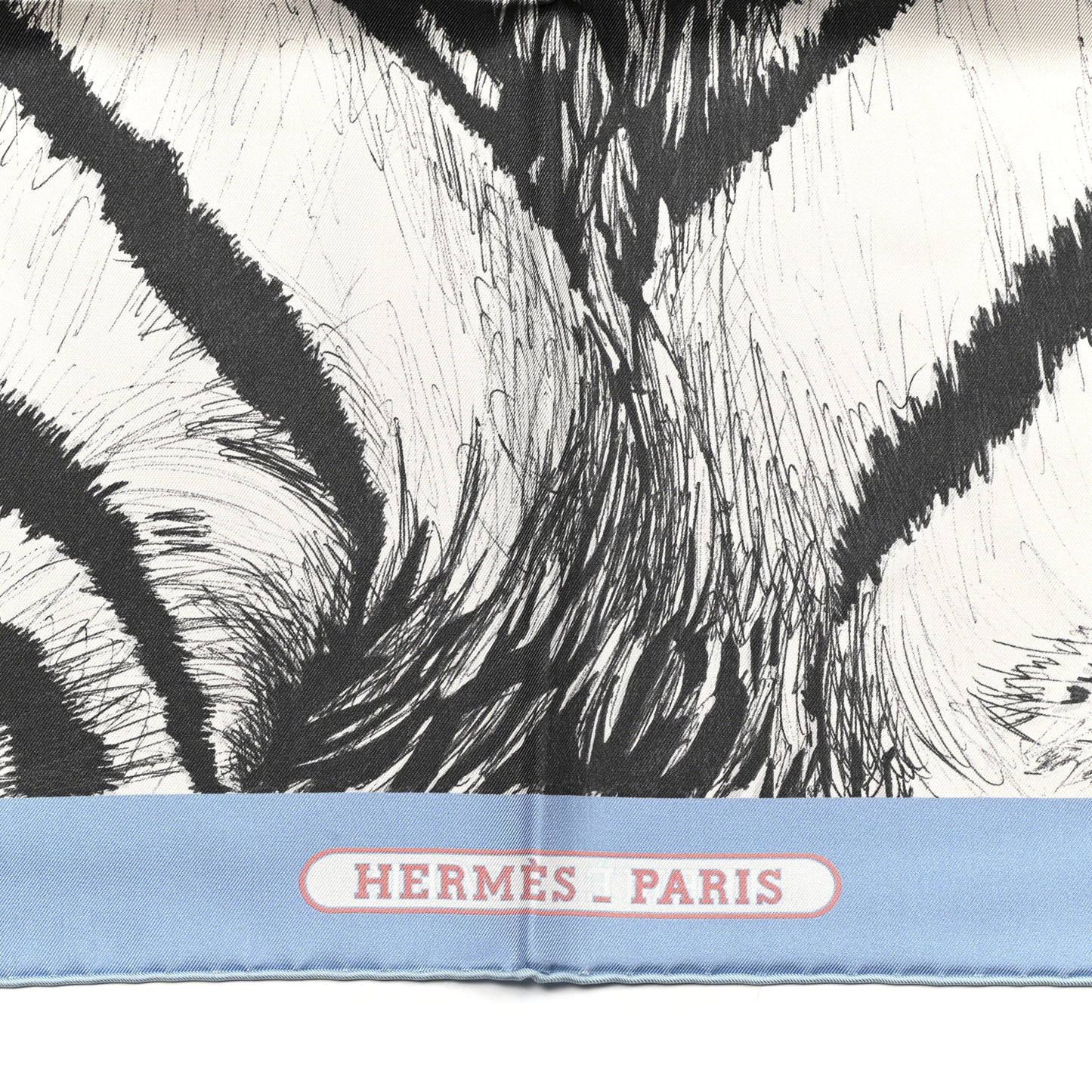 Silk Carre Double Face Tigre Royal Scarf 90 Ciel Anthracite Multi