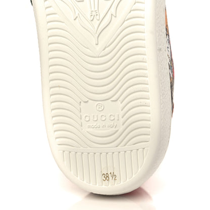 Gucci X DISNEY GG Supreme Monogram Web Donald Duck Womens Ace Sneakers 38.5 Beige New Acero Orange 6 of 9