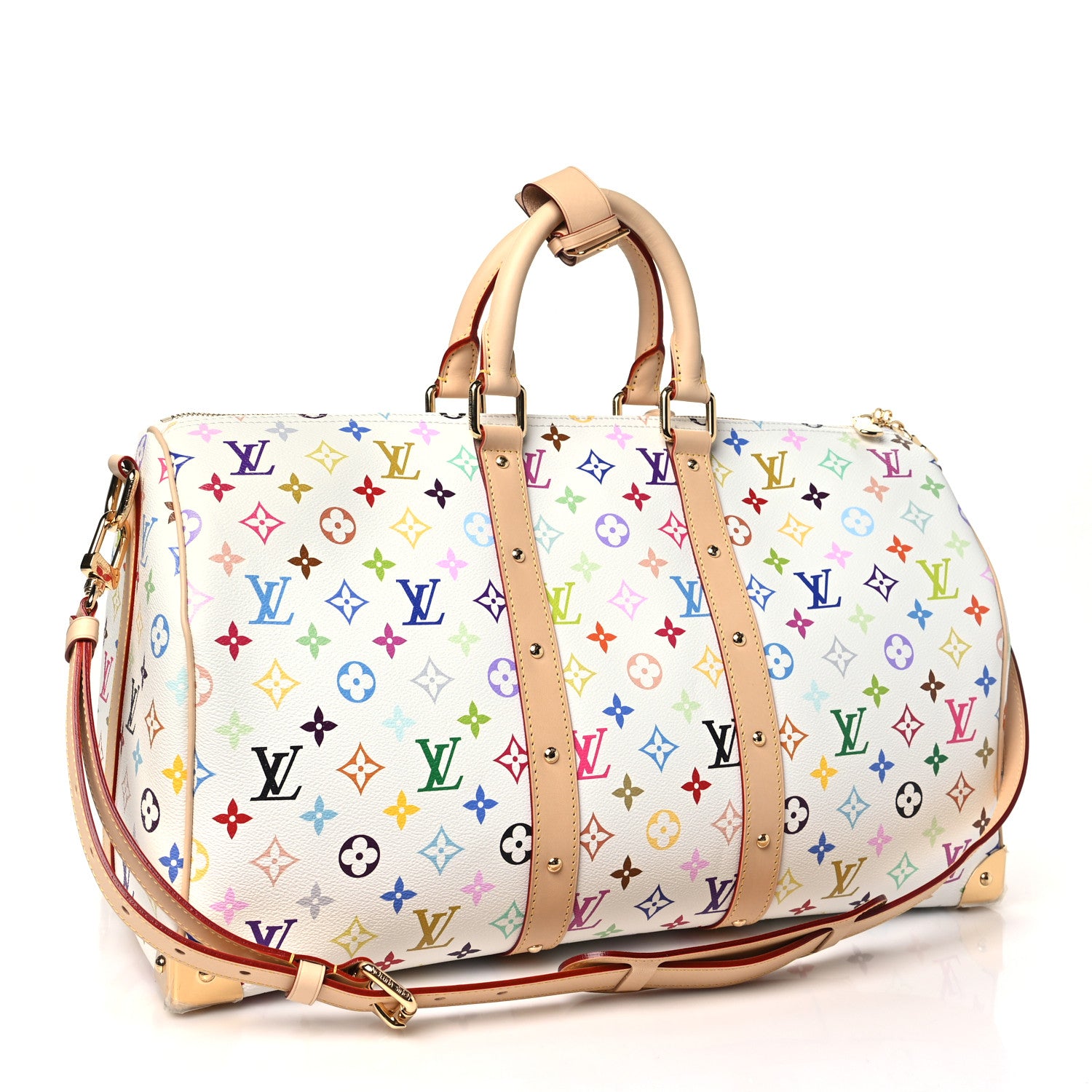 Louis Vuitton LV X TM Monogram Multicolor Keepall Bandouliere 45 White 2 of 8