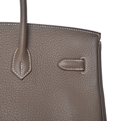 Hermes Taurillon Clemence Birkin 35 Etoupe 16 of 30