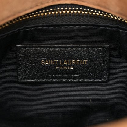 Saint Laurent Suede Calfskin Quilted Small Loulou Puffer Monogram Chain Satchel Cinnamon 6 of 11