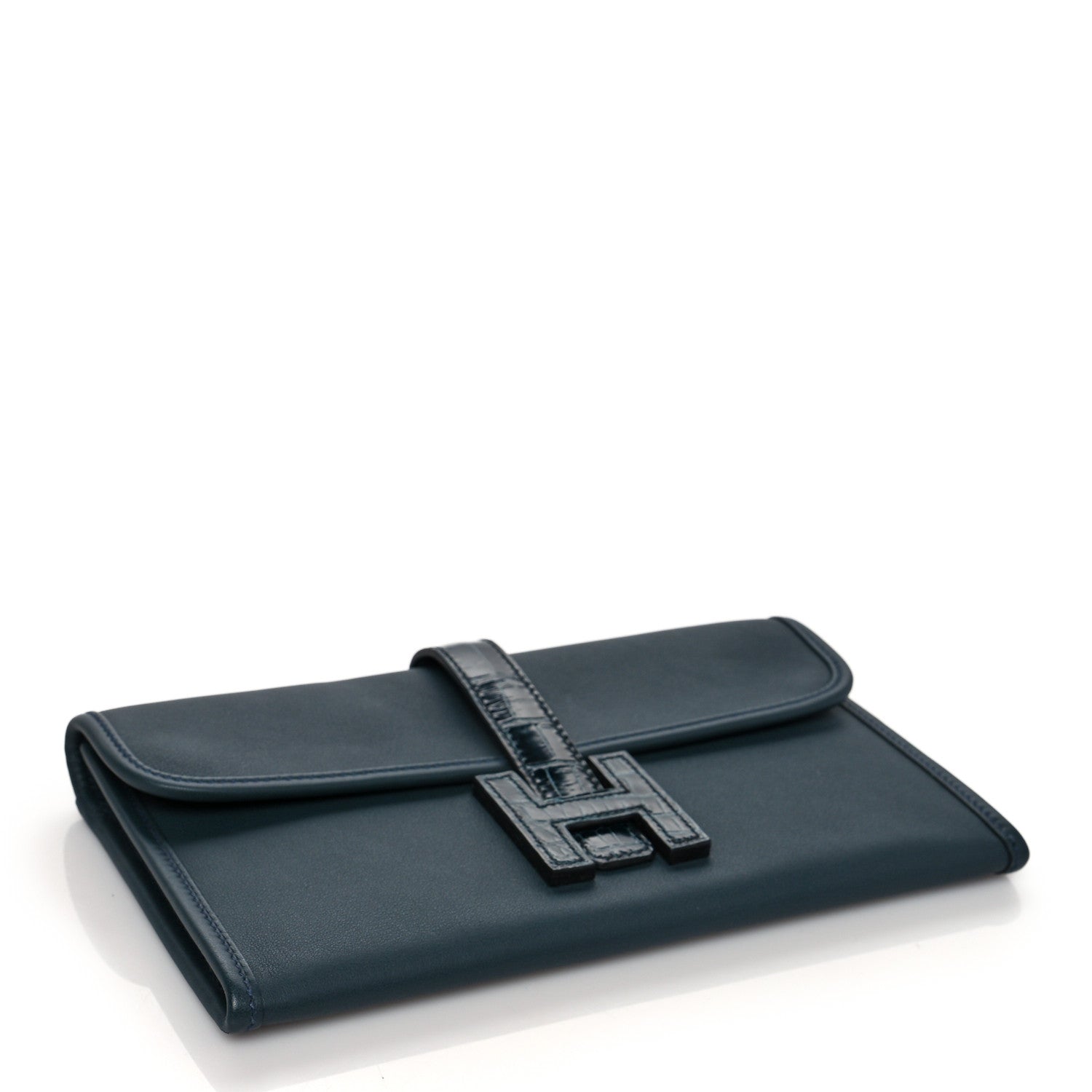 Hermes Swift Alligator Jige Touch Duo Clutch Vert Rousseau 5 of 10