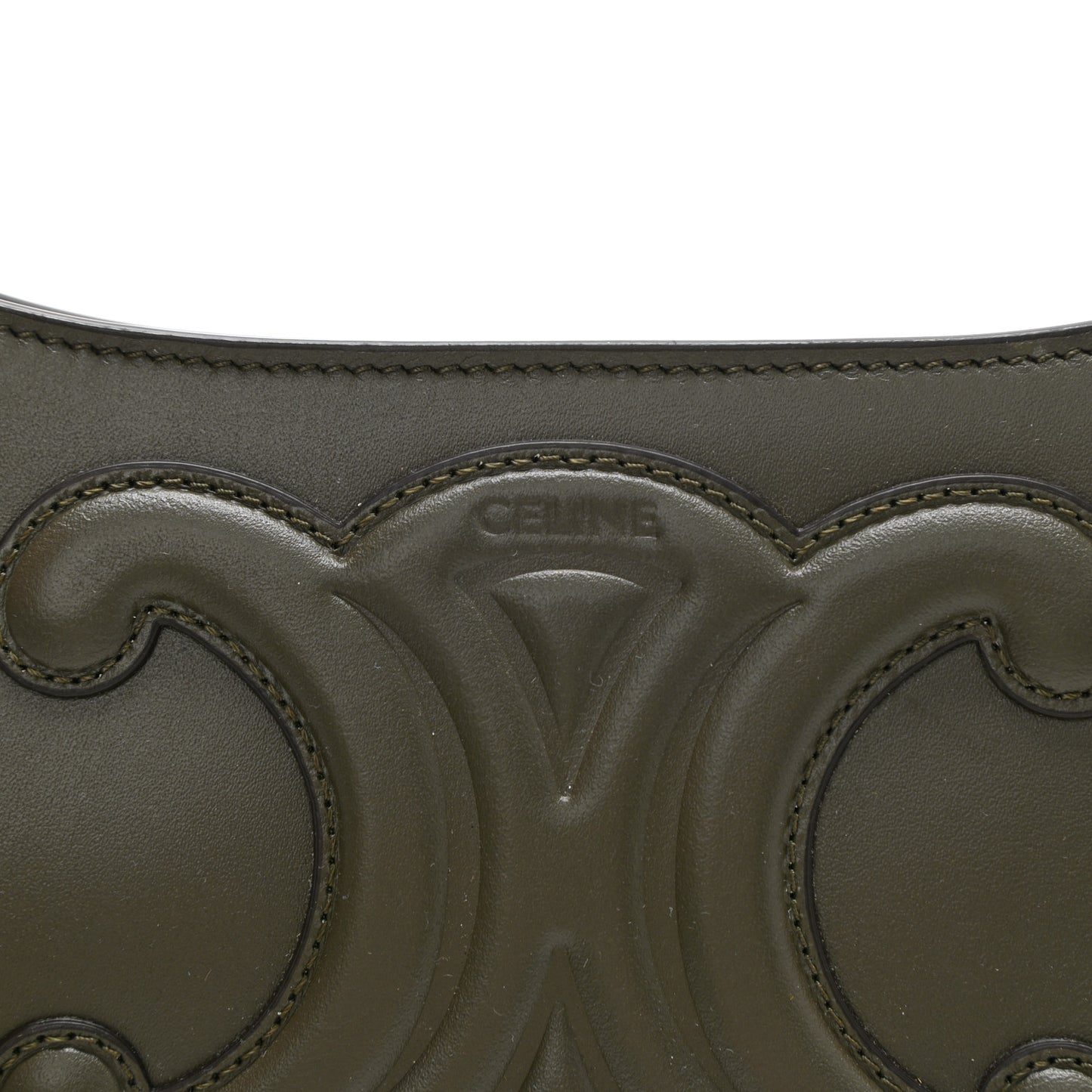 Smooth Calfskin Cuir Triomphe Shoulder Bag Dark Army