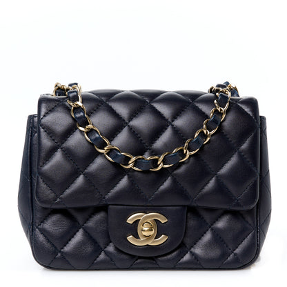 Chanel Lambskin Quilted Mini Square Flap Navy 1 of 11