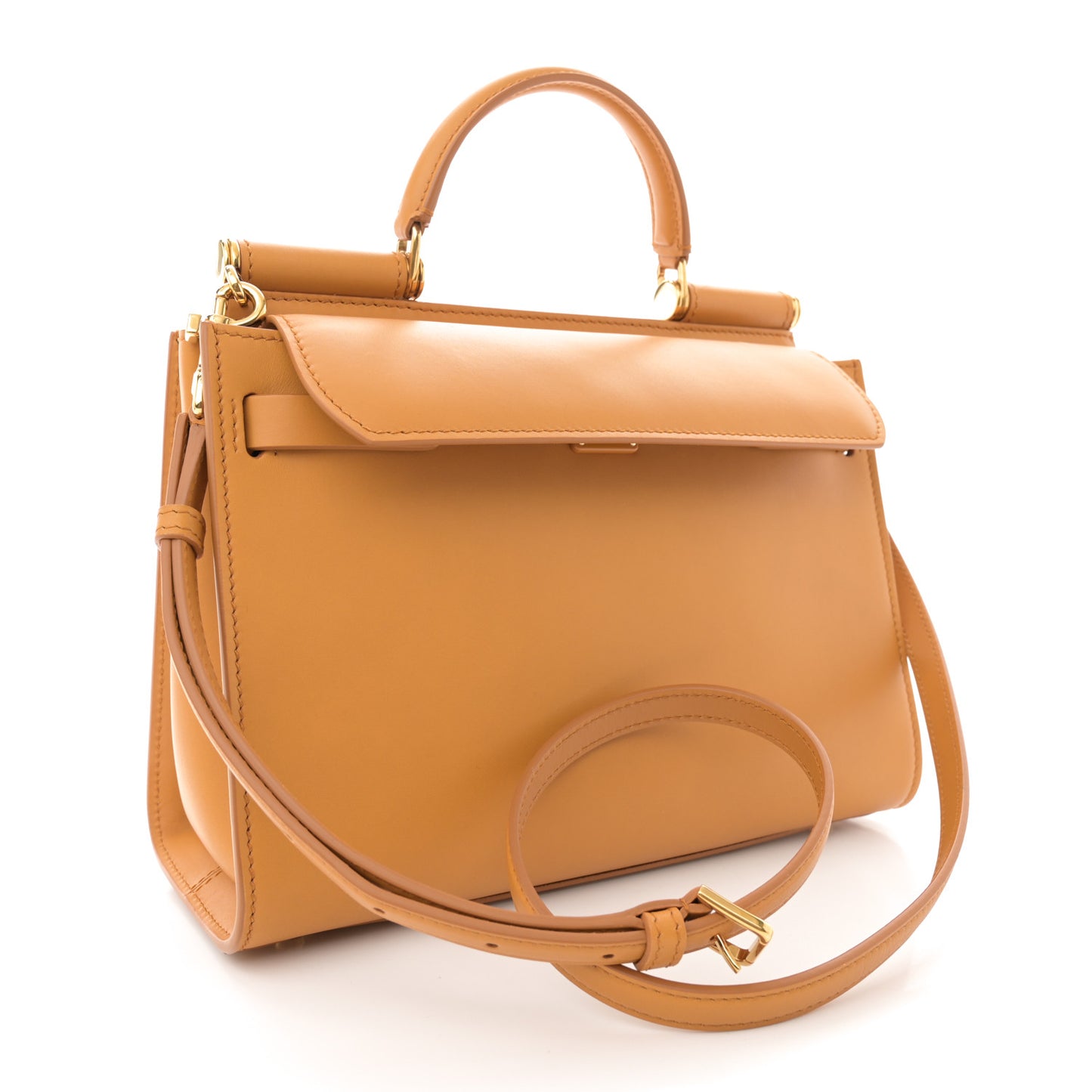 DOLCE GABBANA Vitello Morbido Small Sicily 62 Bag Light Brown