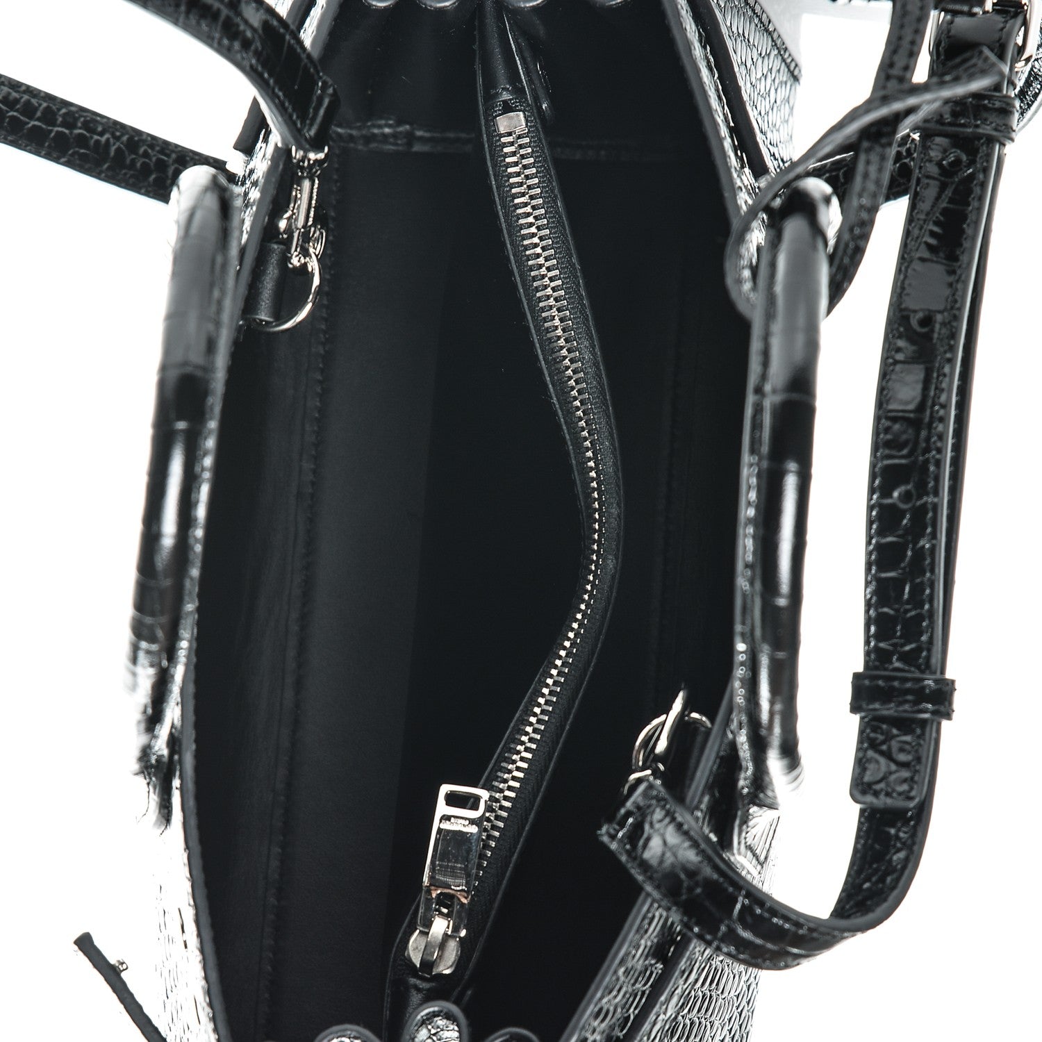 Saint Laurent Calfskin Crocodile Embossed Baby Sac De Jour Black 7 of 7