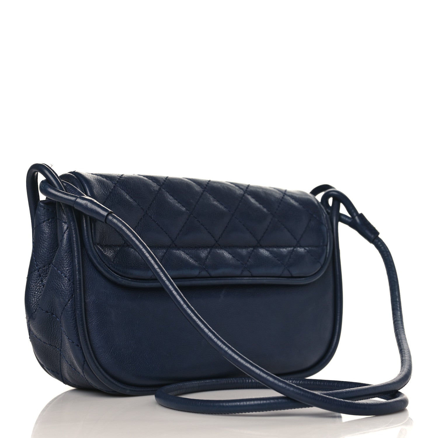 Chanel Calfskin Stitched Flap Bag Navy 3 of 12