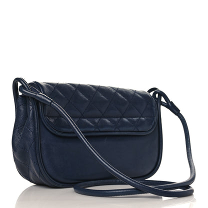 Chanel Calfskin Stitched Flap Bag Navy 3 of 12