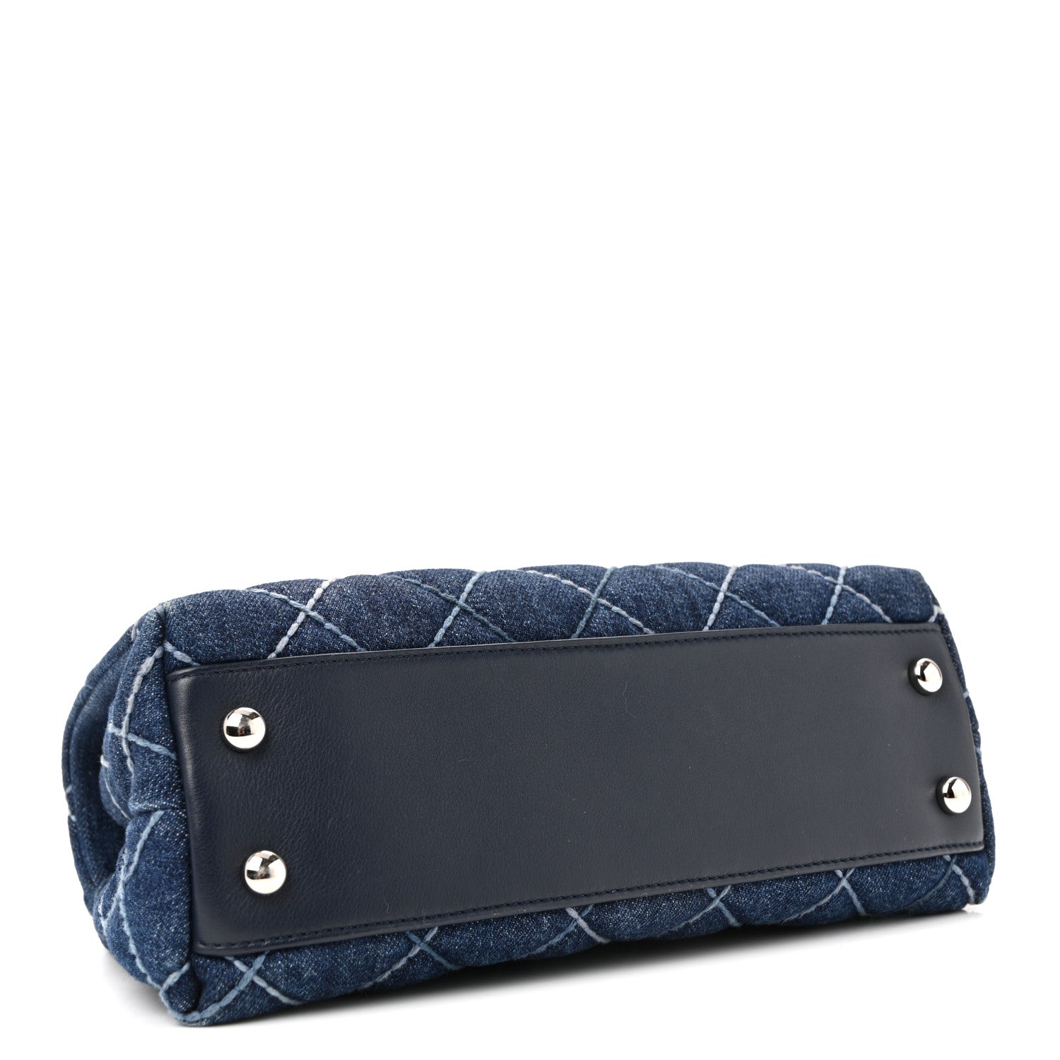 Chanel Denim Quilted Mini Coco Handle Flap Blue 10 of 40