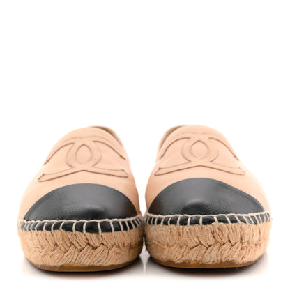 Chanel Lambskin CC Espadrilles 36 Beige Black 3 of 12