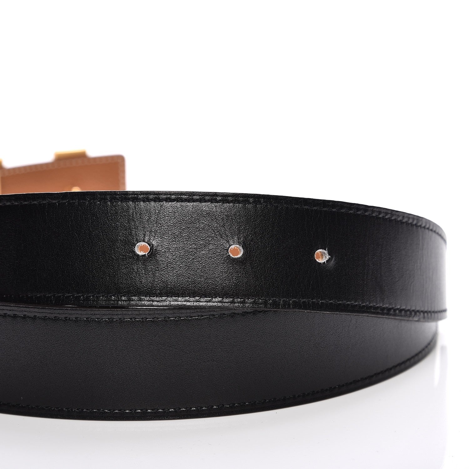 Hermes Box Togo 32mm H Belt 90 Black Gold 5 of 9