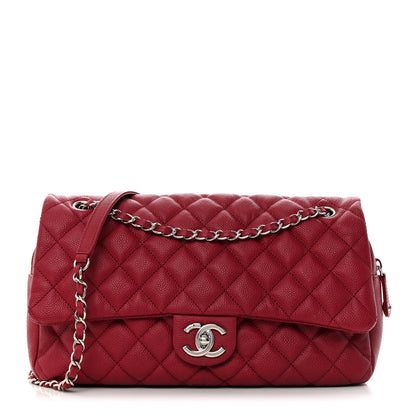 Chanel Caviar Quilted Jumbo Easy Flap Dark Pink 1 of 10