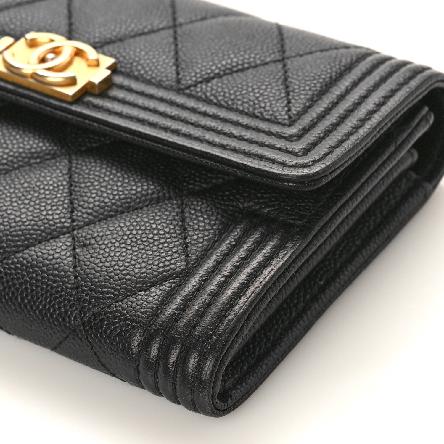 Chanel Caviar Quilted Medium Boy Flap Wallet Black 9 of 9