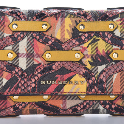 Burberry Calfskin Snakeskin Floral Haymarket Check Continental Wallet Multicolor 11 of 11