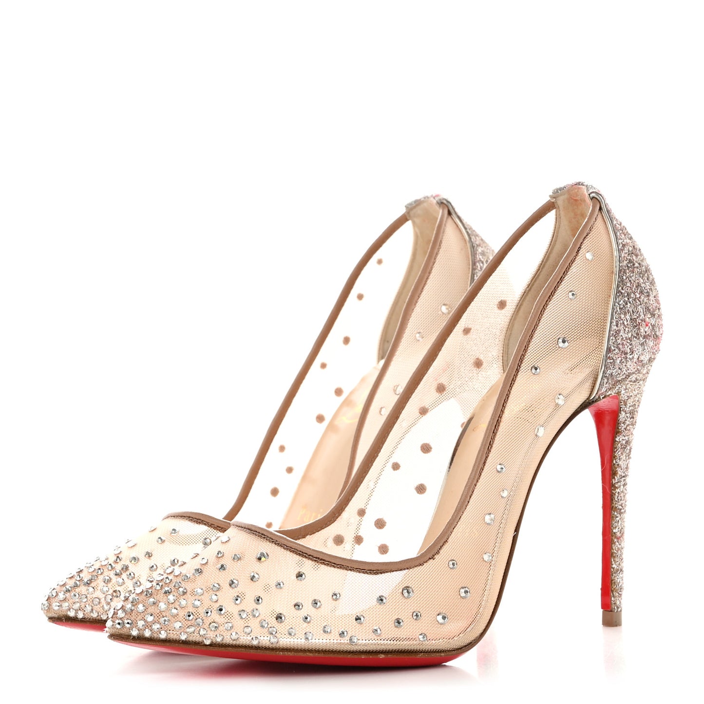 Rete Glitter Mini Specchio Strass Follies 100 Pumps 35.5 Pearl