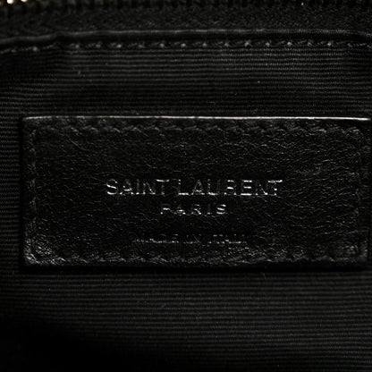 Saint Laurent Lambskin Quilted Medium Loulou Puffer Monogram Chain Satchel Black 6 of 13