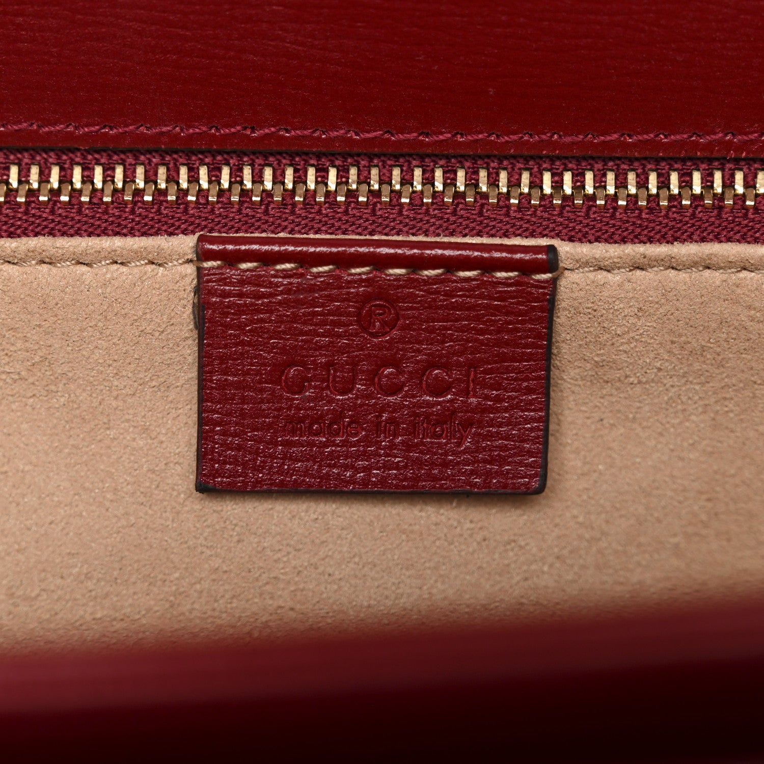 Gucci GG Supreme Monogram Azalea Calfskin Horsebit 1955 Shoulder Bag Beige Ebony New Cherry Red 6 of 10