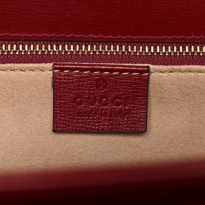 Gucci GG Supreme Monogram Azalea Calfskin Horsebit 1955 Shoulder Bag Beige Ebony New Cherry Red 6 of 10