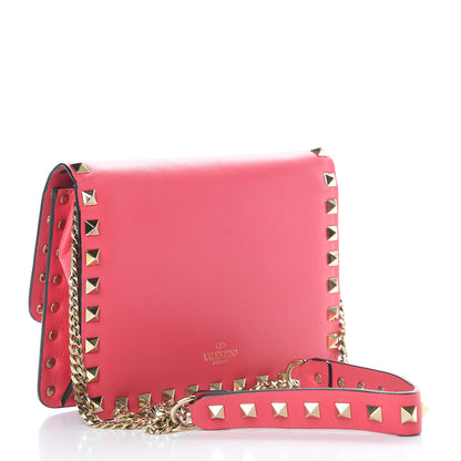 Valentino Garavani Vitello Rockstud Chain Flap Crossbody Bag Deep Rose 3 of 17