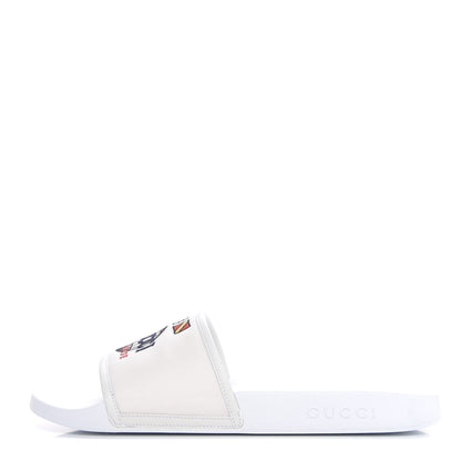 Gucci Canvas Worldwide Mens Pursuit Slide Sandals 11 White 1 of 8