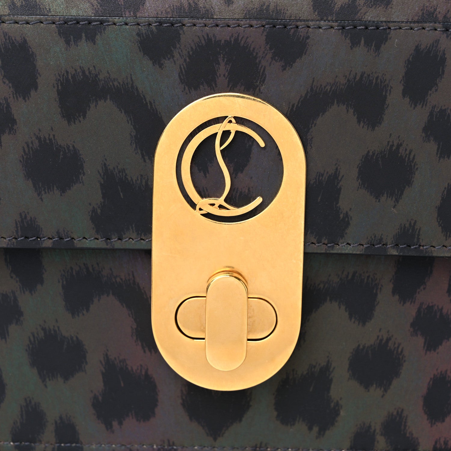 Christian Louboutin Nylon Reflex Calfskin Leopard Elisa Baguette Multicolor Black 12 of 12