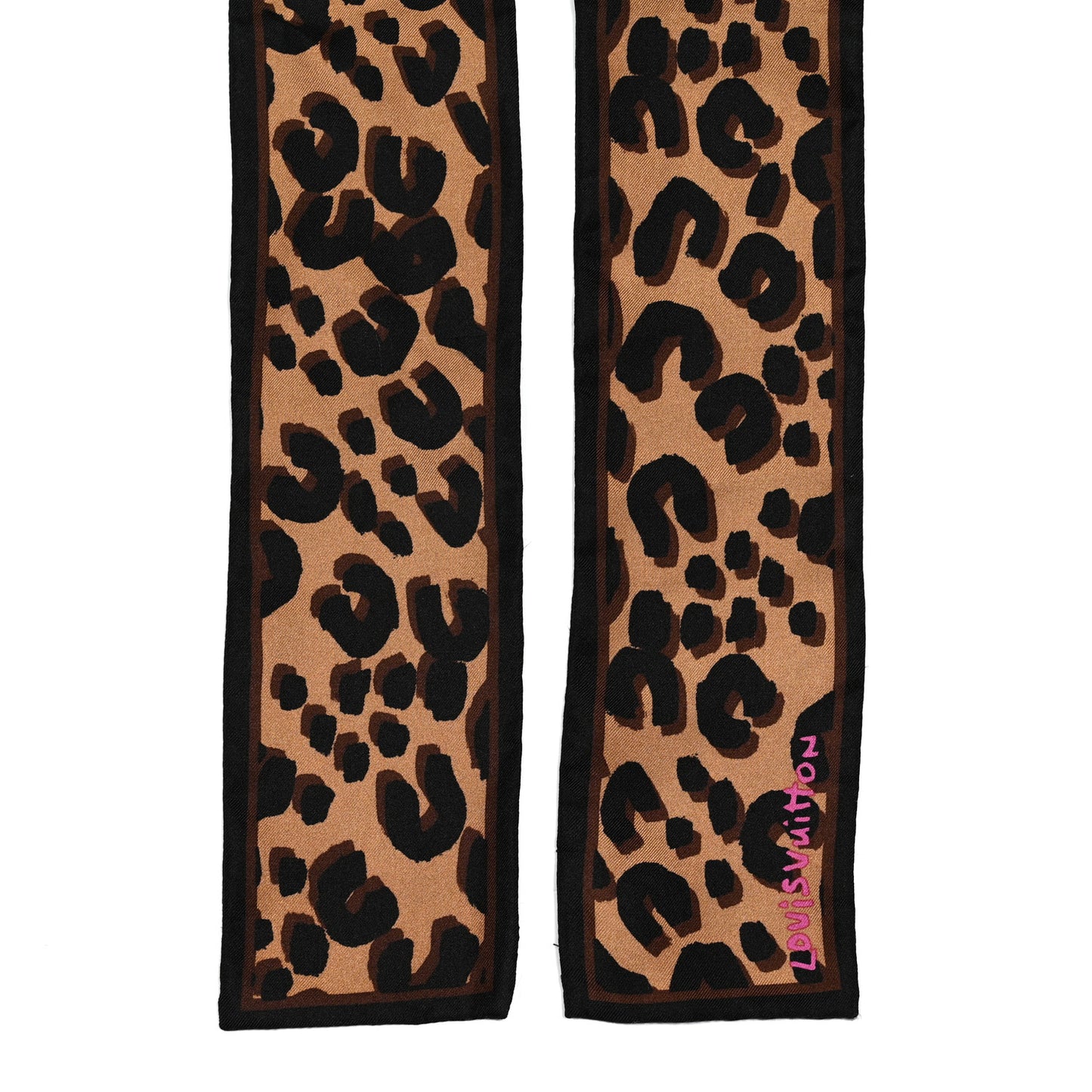 Silk Leopard Bandeau Scarf Marron