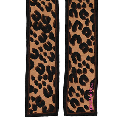 Louis Vuitton Silk Leopard Bandeau Scarf Marron 3 of 3