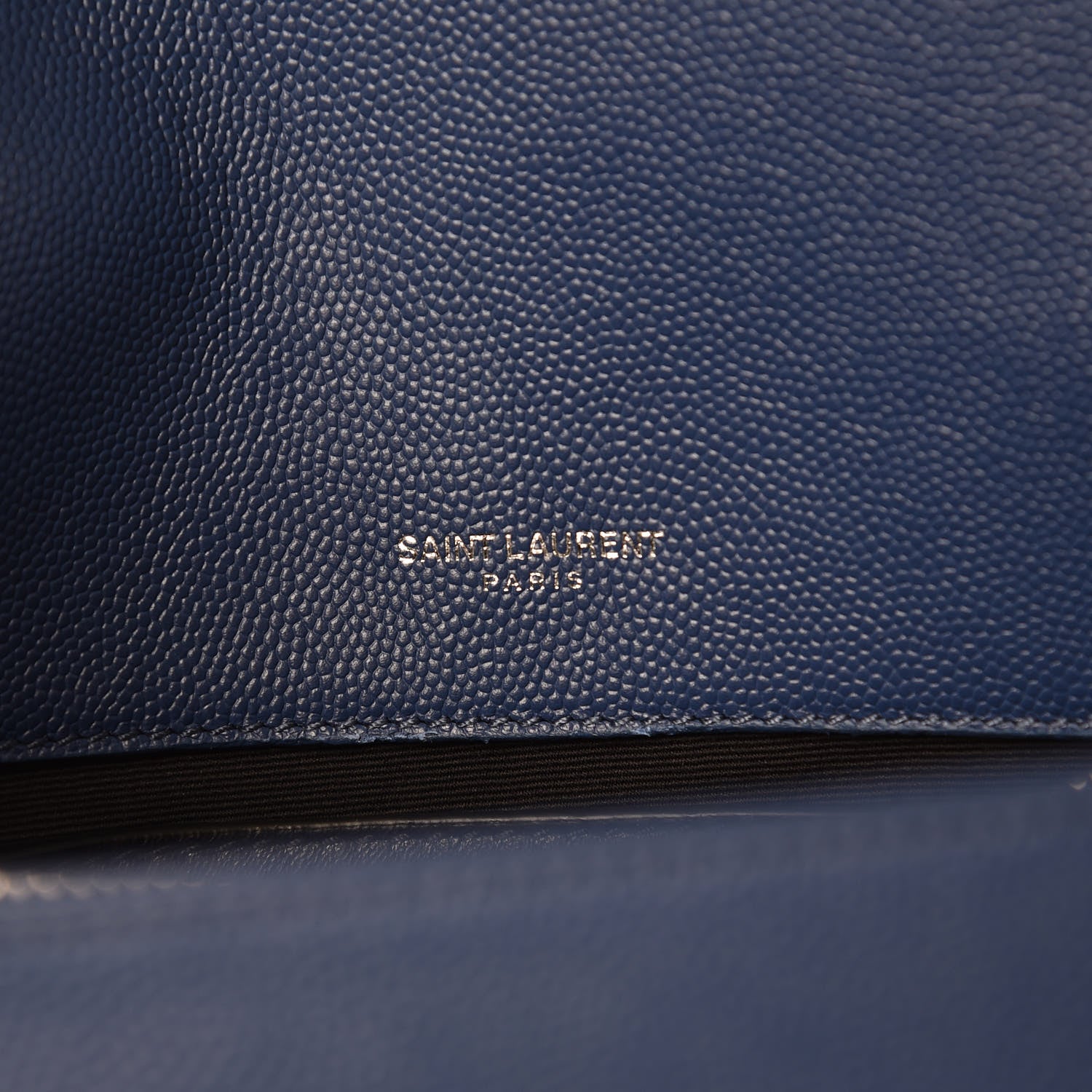 Saint Laurent Grain De Poudre Small West Hollywood Monogram Fold-Over Bag Denim 7 of 7