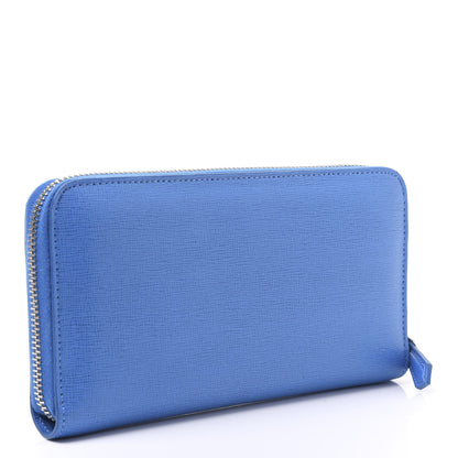 Fendi Vitello Elite Crystal Eye Monster Zip Around Wallet Royal Blue Papavero Multicolor 2 of 10
