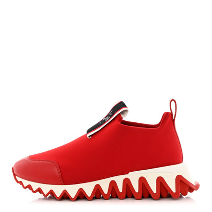 Christian Louboutin Neoprene Tiketa Flat Sneakers 38.5 Red 1 of 8