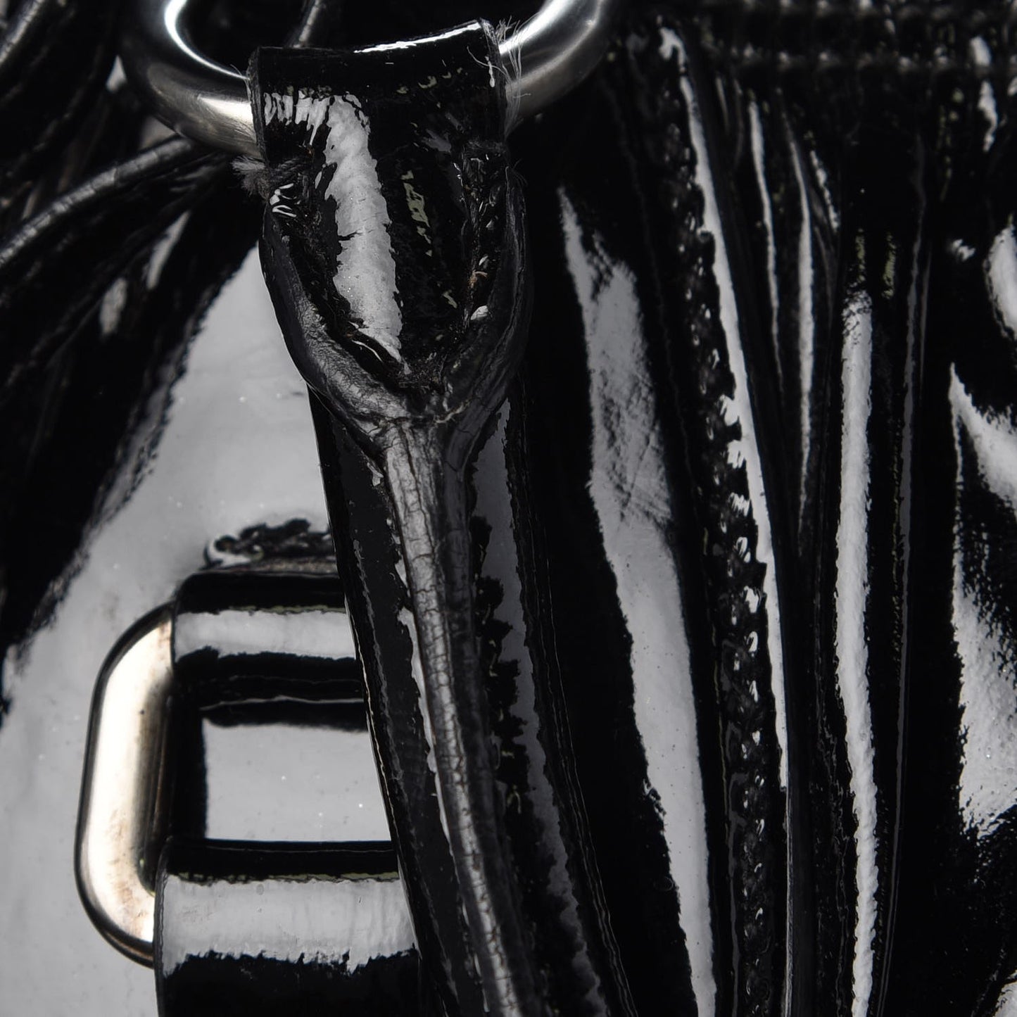Vernice Gaufre Tote Black