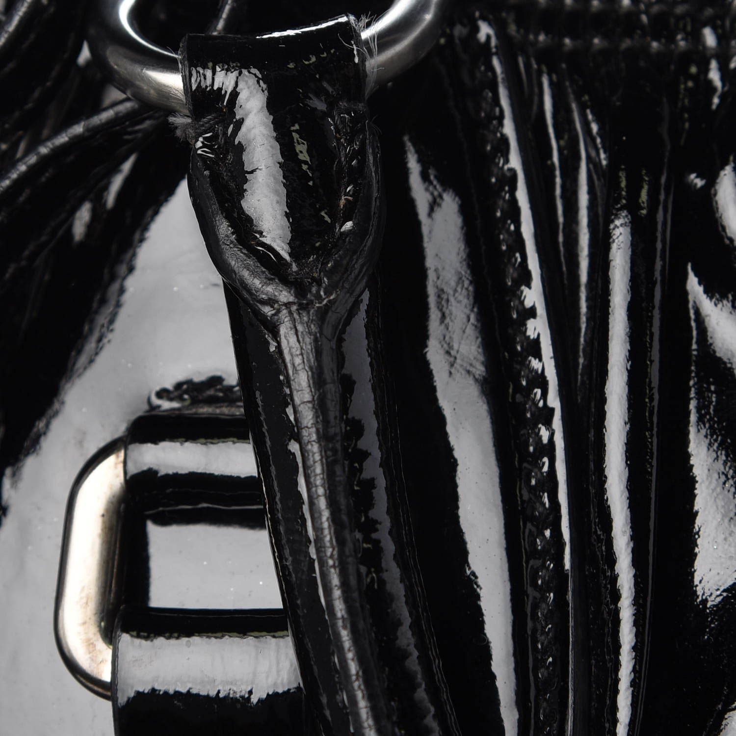 Prada Vernice Gaufre Tote Black 10 of 12